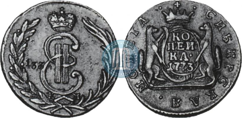 Фото 1 копейка 1773 года КМ 