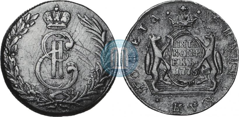Picture 5 kopecks 1775 year КМ 