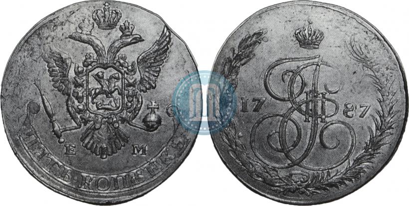 Фото 5 копеек 1787 года ЕМ 