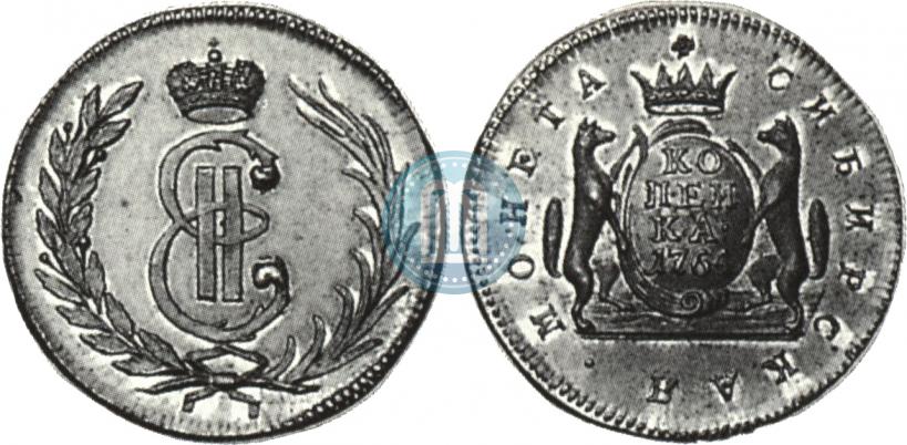 Picture 1 kopeck 1764 year  