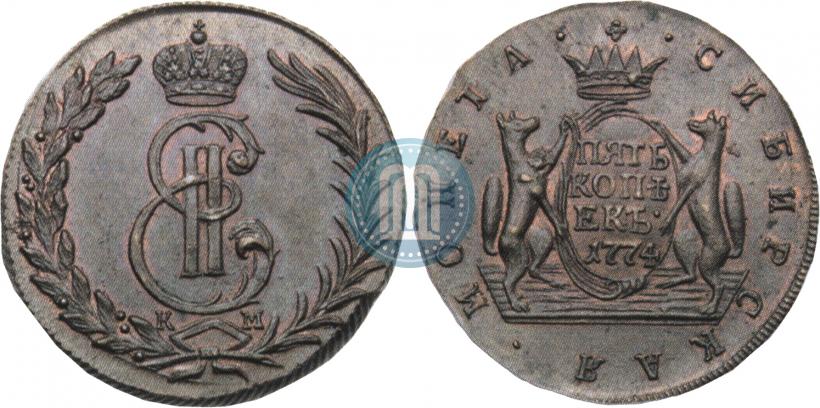 Picture 5 kopecks 1774 year КМ 
