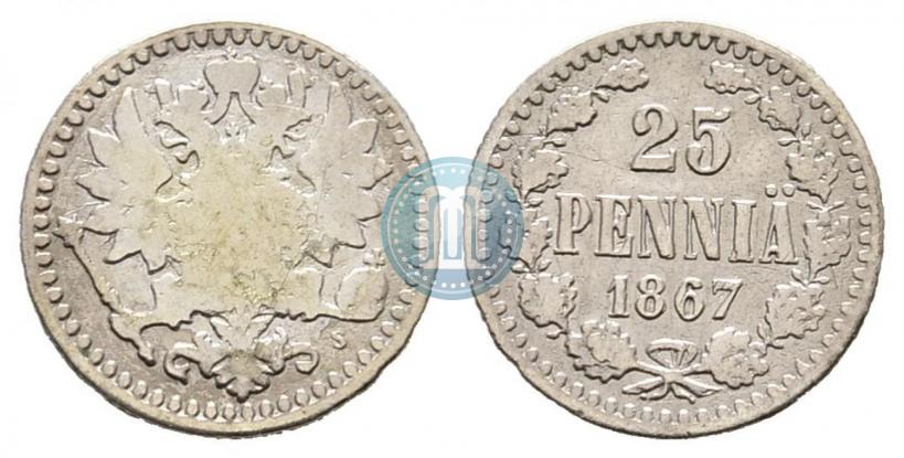 Фото 25 пенни 1867 года S 