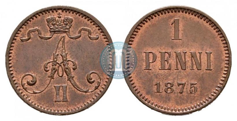 Фото 1 пенни 1875 года  