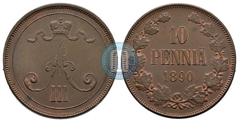 Фото 10 пенни 1890 года  