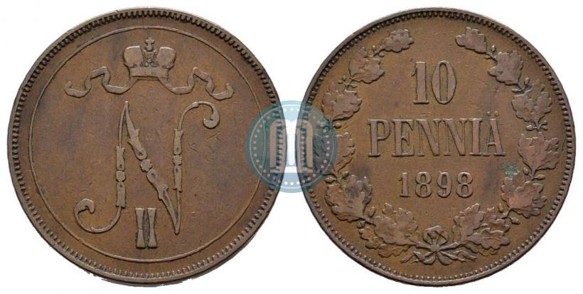 Picture 10 pennia 1898 year  