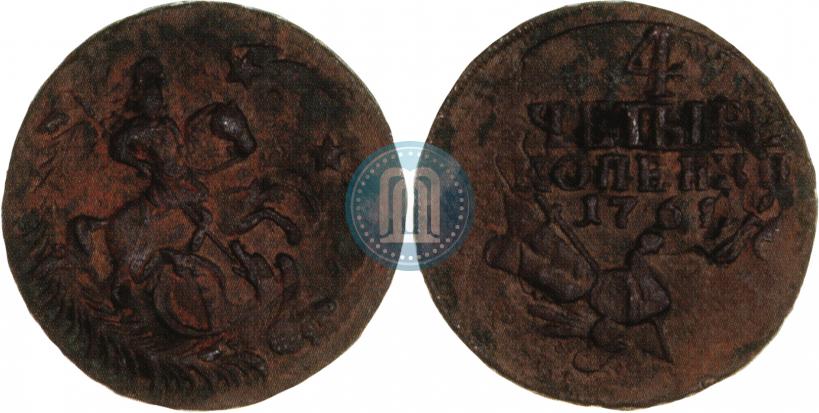 Picture 4 kopecks 1762 year  