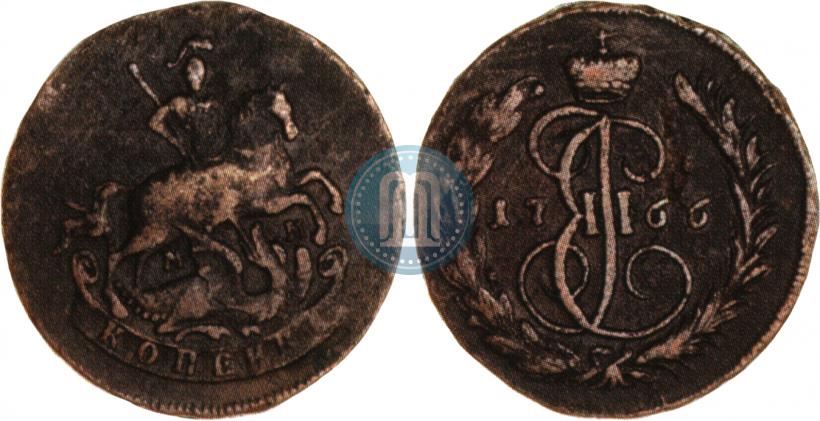 Picture 1 kopeck 1766 year ММ 