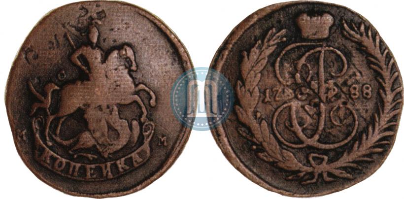 Picture 1 kopeck 1788 year ММ 