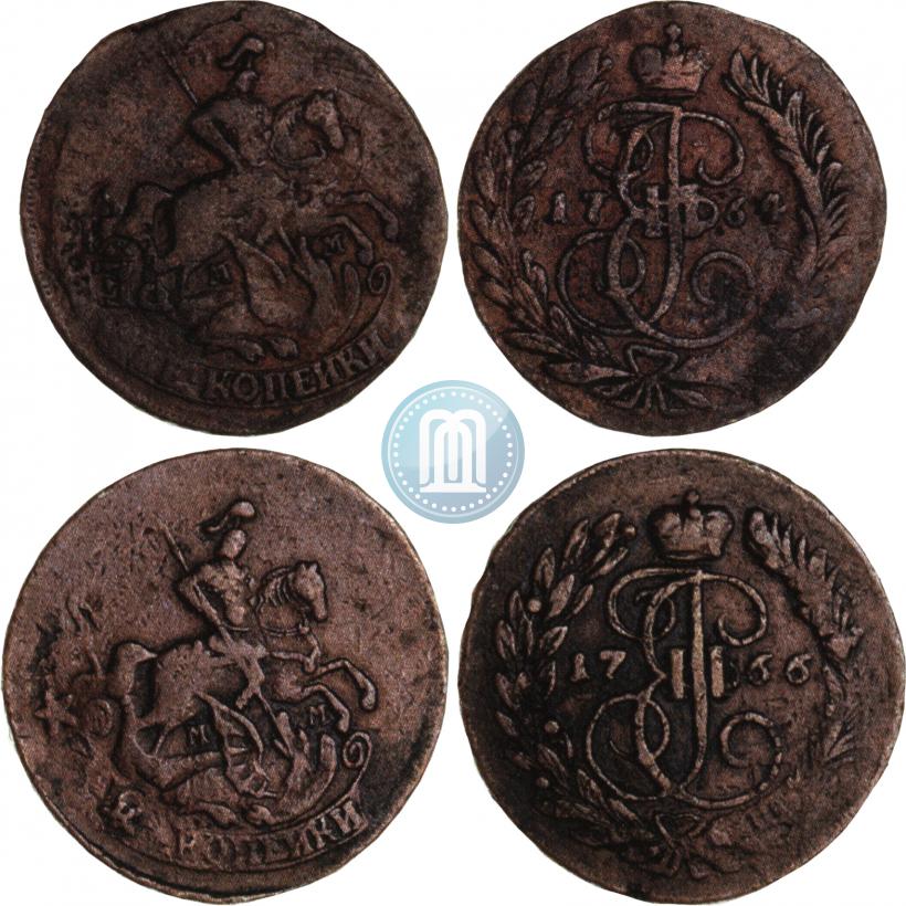 Фото 2 копейки 1766 года ММ 