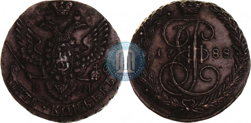 Фото 5 копеек 1788 года ЕМ 