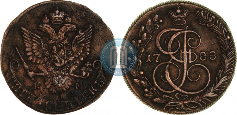 Фото 5 копеек 1788 года КМ 