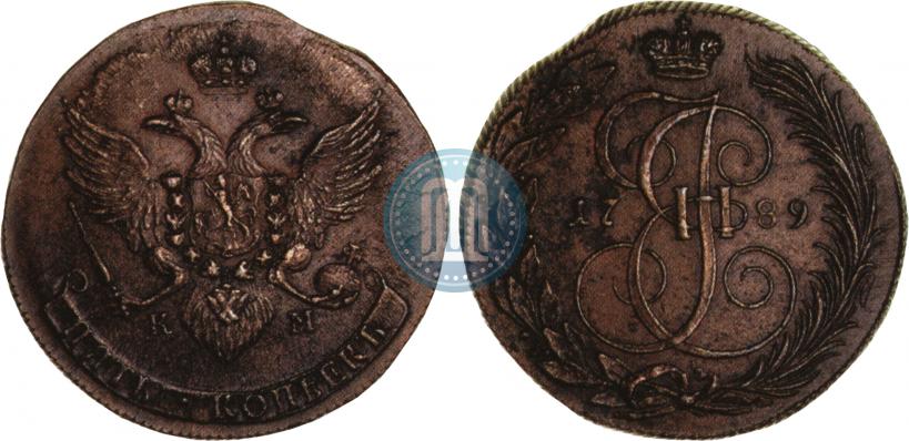 Фото 5 копеек 1789 года КМ 