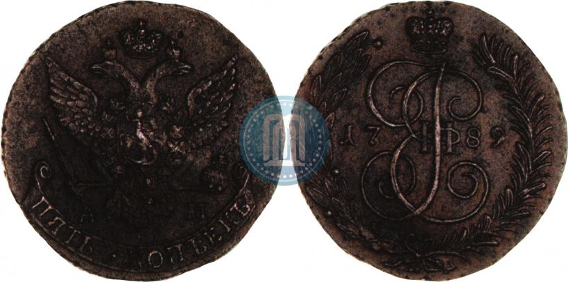 Фото 5 копеек 1789 года АМ 