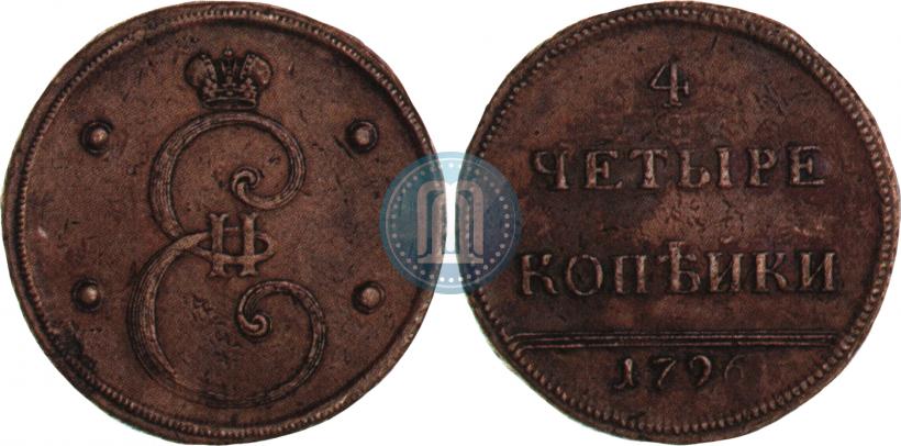 Picture 4 kopecks 1796 year  