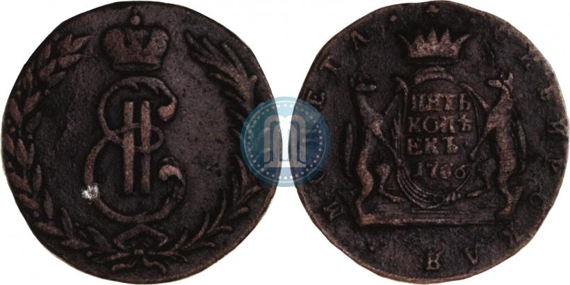 Фото 5 копеек 1766 года  