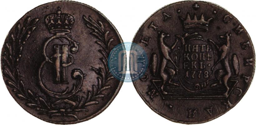 Фото 5 копеек 1778 года КМ 