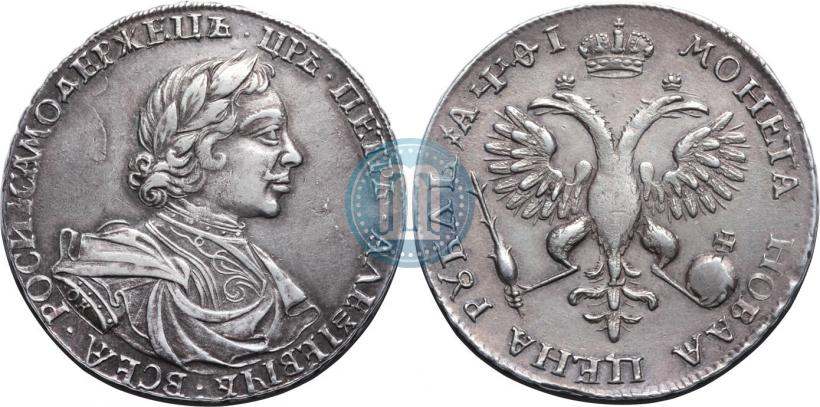Фото 1 рубль 1719 года OK-L "Портрет в латах"