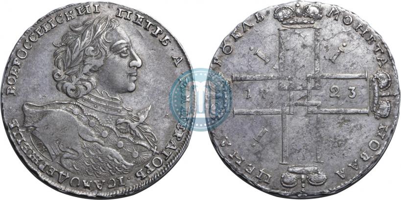 Фото 1 рубль 1723 года OK "Портрет в горностаевой мантии"