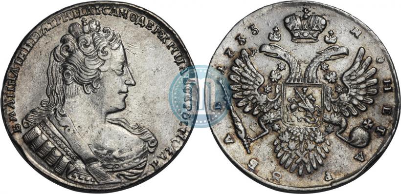 Фото 1 рубль 1733 года  