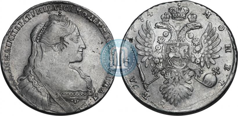 Фото 1 рубль 1734 года  "Тип 1734 года"