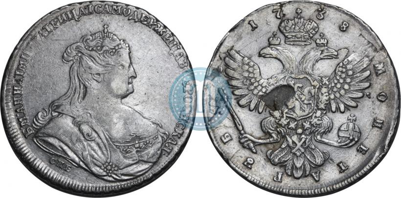 Фото 1 рубль 1738 года СПБ "Петербургский тип"