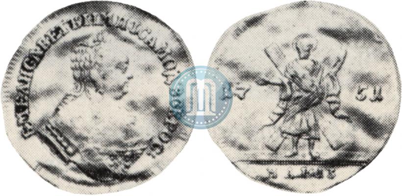 Picture 1 ducat 1751 year  "St. Andrew on the reverse"
