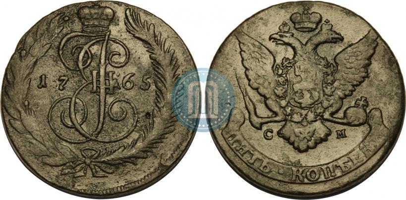 Picture 5 kopecks 1765 year СМ 