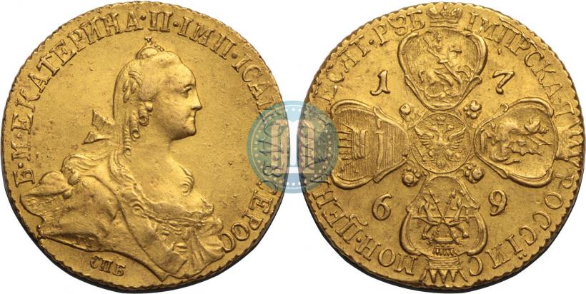 Фото 10 рублей 1769 года СПБ 