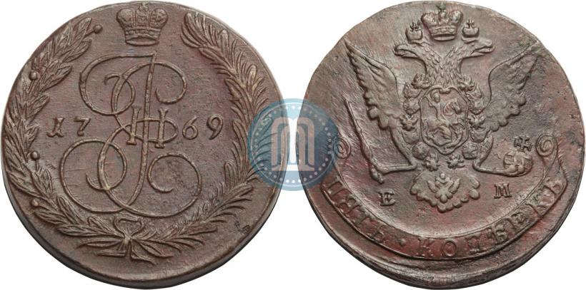 Picture 5 kopecks 1769 year ЕМ 