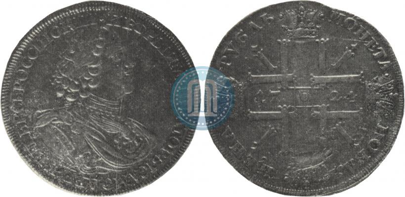 Фото 1 рубль 1724 года СПБ "Солнечный, в латах"