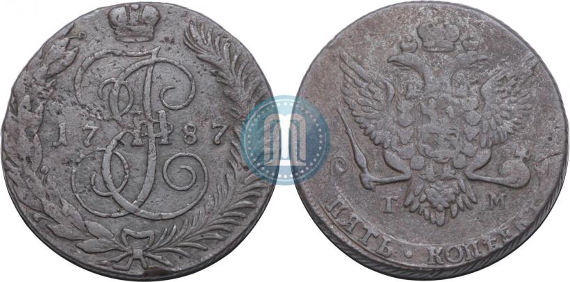 Фото 5 копеек 1787 года ТМ 