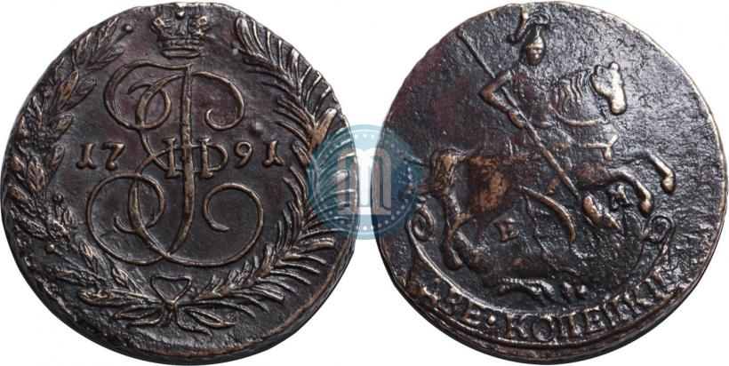 Фото 2 копейки 1791 года ЕМ 