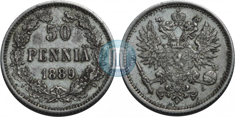 Фото 50 пенни 1889 года L 