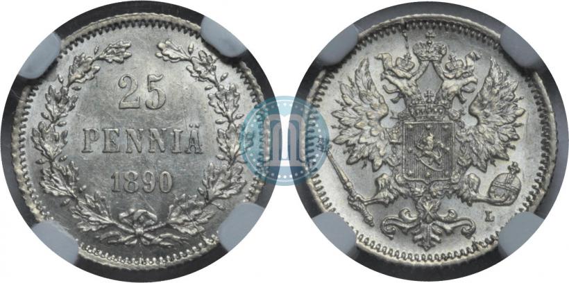 Фото 25 пенни 1890 года L 