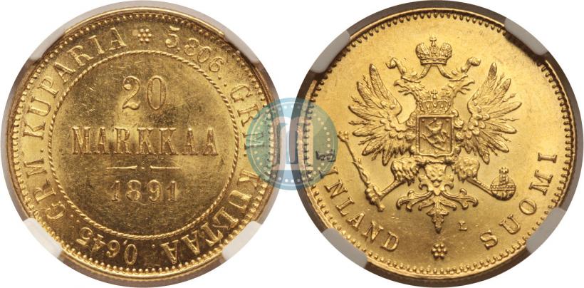 Picture 20 markkaa 1891 year L 