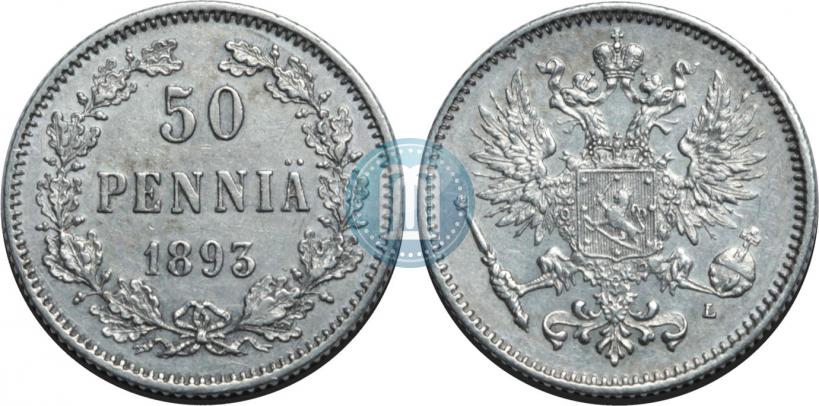 Picture 50 pennia 1893 year L 