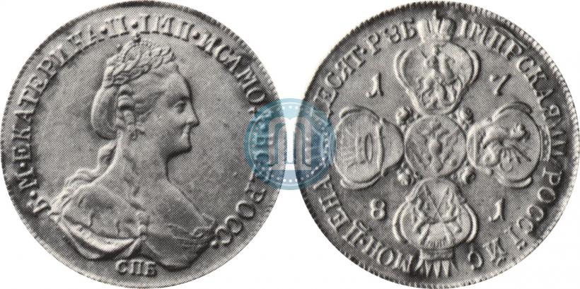 Picture 10 roubles 1781 year СПБ 
