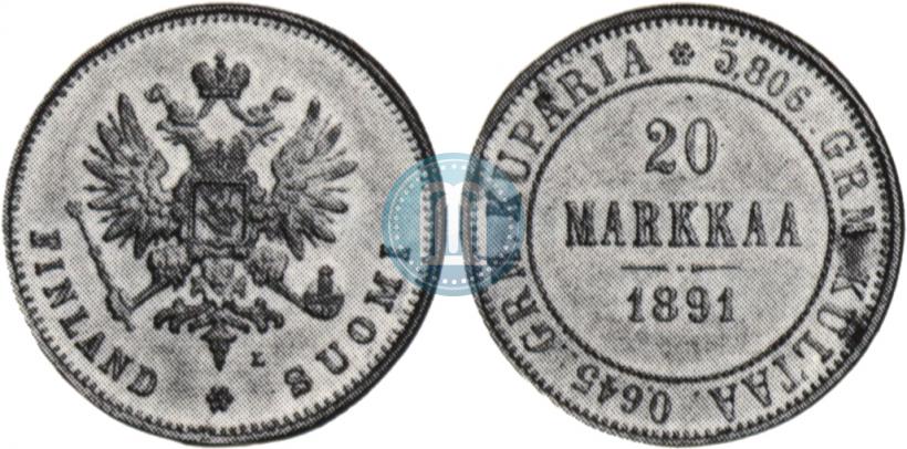 Picture 20 markkaa 1891 year L 