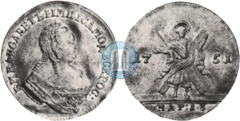 Picture 1 ducat 1751 year  "St. Andrew on the reverse"