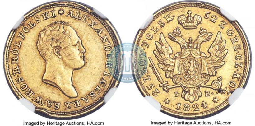 Picture 25 złotych 1824 year IB 