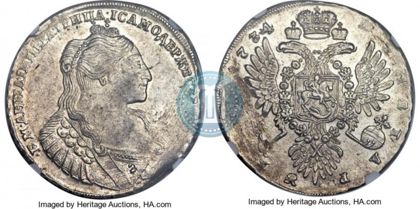 Фото 1 рубль 1734 года  "Тип 1735 года"