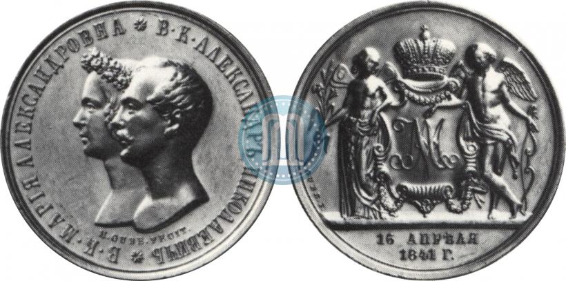 Picture Medal 1841 year H. GUBE. FECIT "In the memory of the wedding of the crown prince"