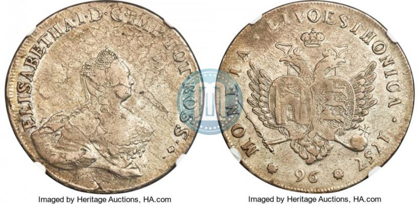 Picture 96 kopecks 1757 year  "For Livonia"