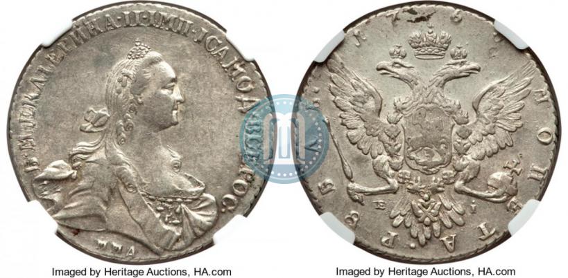 Фото 1 рубль 1768 года ММД-EI 