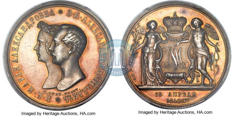 Picture 1 rouble 1841 year СПБ-НГ "In the memory of the wedding of the crown prince"