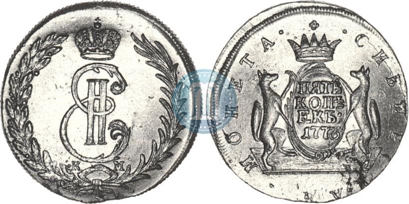 Фото 5 копеек 1773 года КМ 
