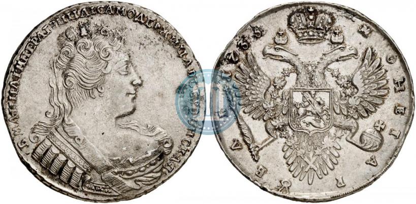 Фото 1 рубль 1733 года  