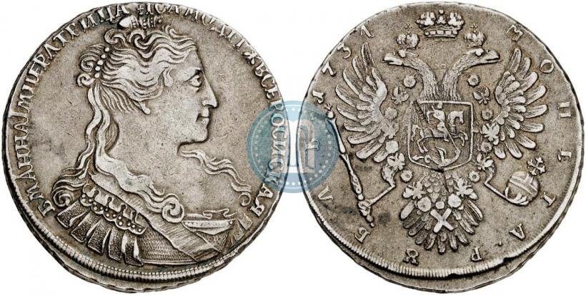 Фото 1 рубль 1734 года  "Тип 1734 года"