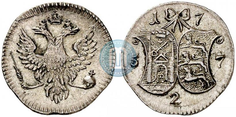 Picture 2 kopecks 1757 year  "For Livonia"