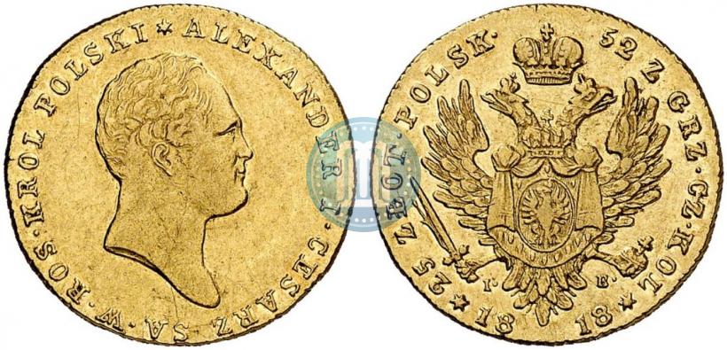 Picture 25 złotych 1818 year IB 